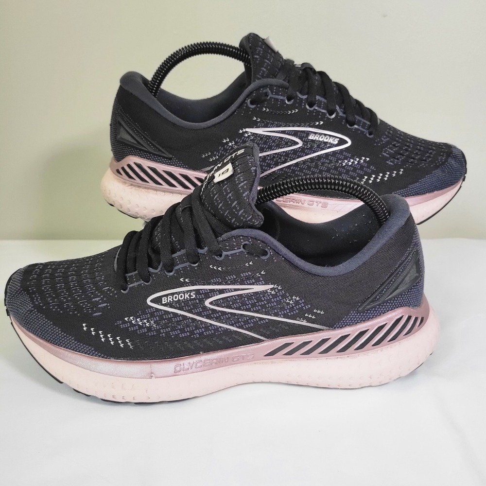 Brooks Glycerin GTS 19 Womens Running Shoes Black Rose Gold 1203441B074 Size 10